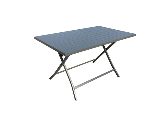 Tavolo pieghevole alluminio 130x77x73 cm Coral grigio
