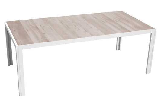 Tavolo in alluminio 205x100x74 cm Ginger bianco