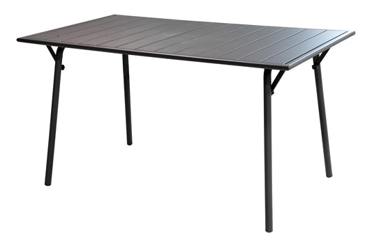 Tavolo da giardino rettangolare pieghevole 140x80x74 cm grigio scuro