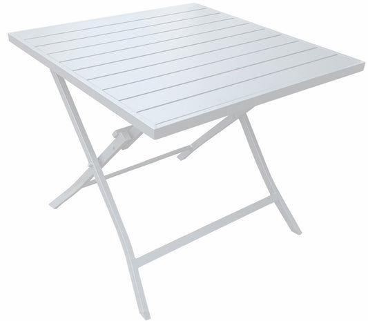 Tavolo pieghevole alluminio 77x77x73 cm Coral bianco